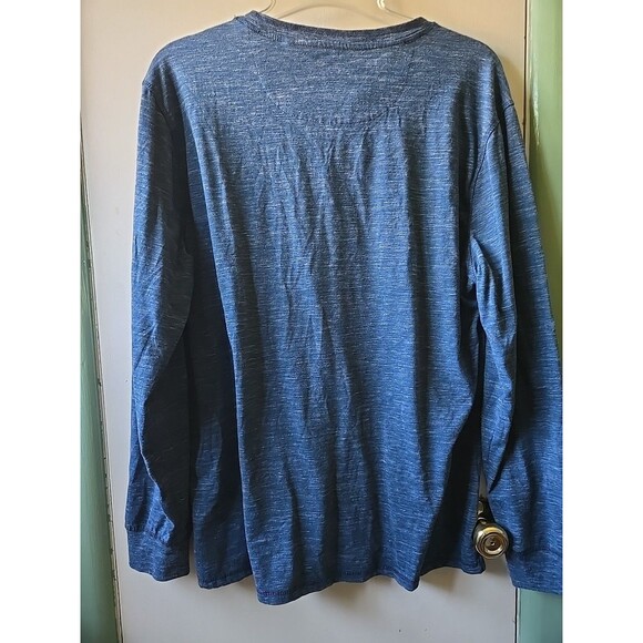 Lee Premium Select Men's XL Long Sleeve Shirt Blue 1/4 Button Up T Shirt Long - Picture 10 of 12